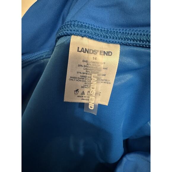 EUC Lands End Swimsuit Sz 14 Tankini Top & Swim Skirt Set Blue Tie Dye Stripe - Picture 8 of 11